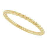 14K Yellow Gold 1.7 mm Rope Band Size 7