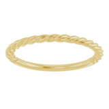 14K Yellow Gold 1.7 mm Rope Band Size 7