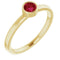 Bague en or jaune 14 carats avec rubis naturel de 4 mm