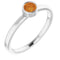 Bague en argent sterling rhodié avec citrine imitation 4 mm