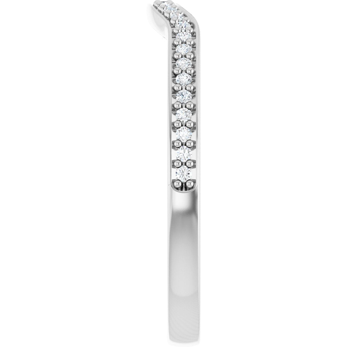 14K White Gold 1/8 CTW Natural Diamond Contour Band
