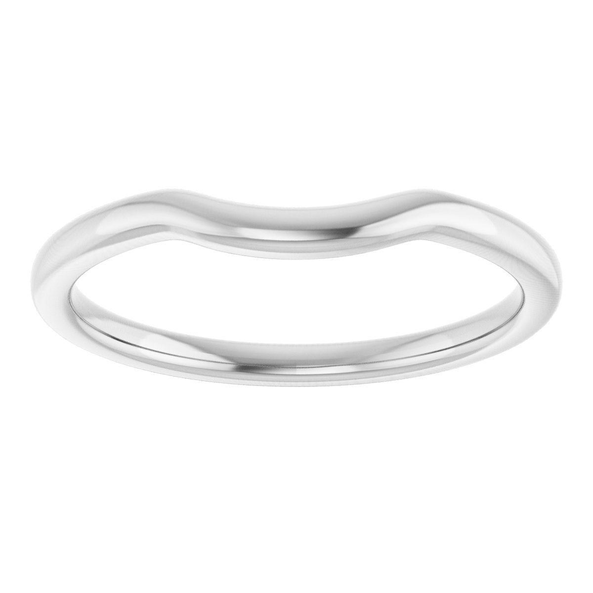 14K White Gold Contour Band
