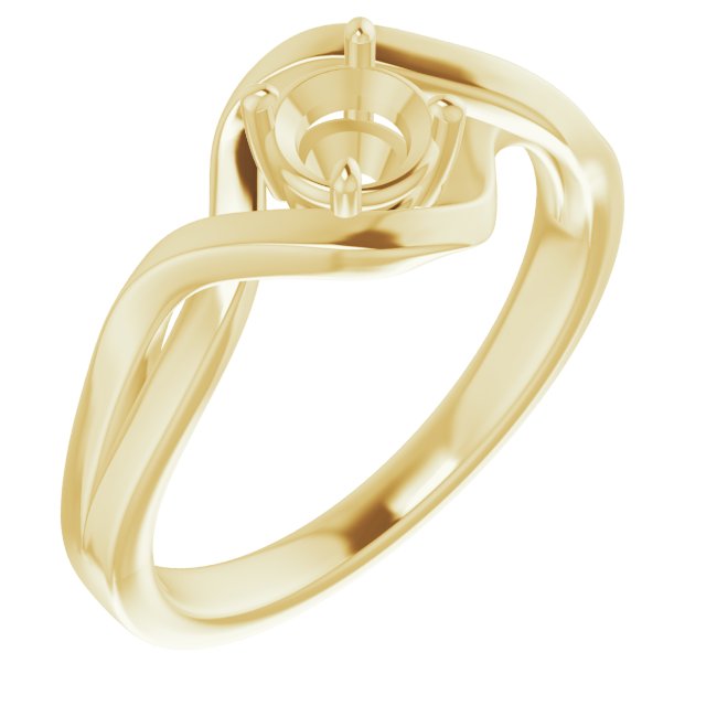 Bague de montage ronde en or jaune 18 carats de 4,8 mm