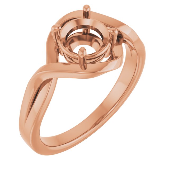 Bague ronde en or rose 18 carats de 6,5 mm