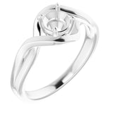 Bague de montage ronde 5,2 mm en or blanc 14 carats