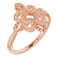 Monture de bague en or 14 carats avec trèfle rose
