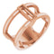 Bague en or rose 14 carats, monture baguette 4x2 mm