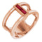 Bague en or rose 14 carats avec rubis naturel et espace négatif
