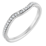 14K White Gold 1/8 CTW Natural Diamond Contour Band