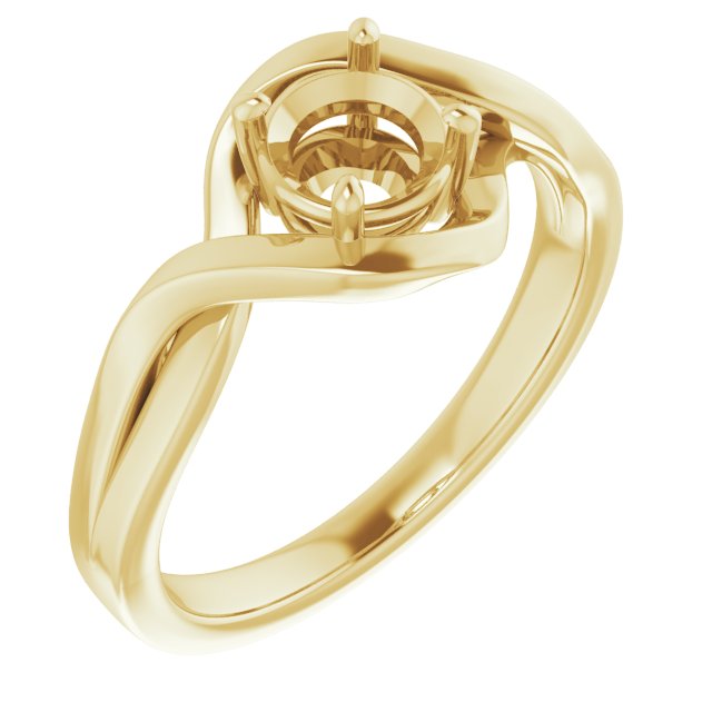 Bague de montage ronde en or jaune 18 carats de 5,5 mm