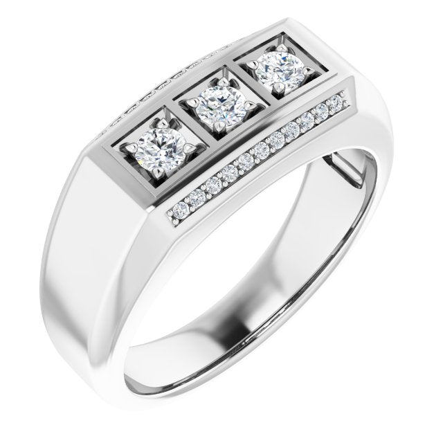 14K White Gold 3/8 CTW Natural Diamond Ring