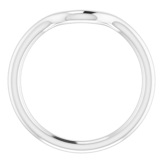 10K White Gold Band for 6.5 mm Round Ring