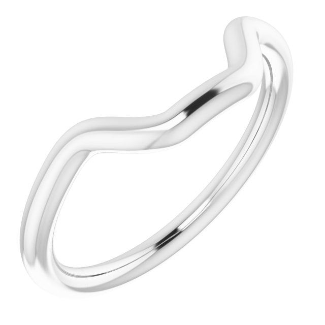 14K White Gold Band for 10x8 mm Emerald Ring