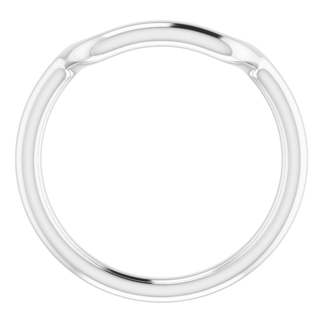 14K White Gold Band for 10 mm Square Ring