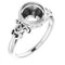 Bague de montage ronde en palladium de 7,4 mm