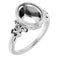 Bague de montage ovale en palladium 10x8 mm