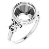 Bague de montage ronde blanche 18K X1 de 10 mm
