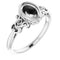 Bague ovale en palladium 7x5 mm