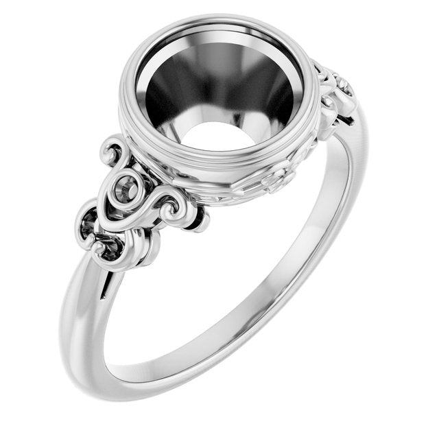 Bague de montage ronde en palladium de 8 mm