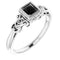 Bague carrée en palladium de 4 mm