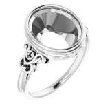 Bague ovale en palladium 12x10 mm