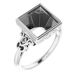 Bague carrée en palladium de 9 mm