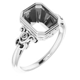 Bague émeraude blanche 10K X1 9x7 mm