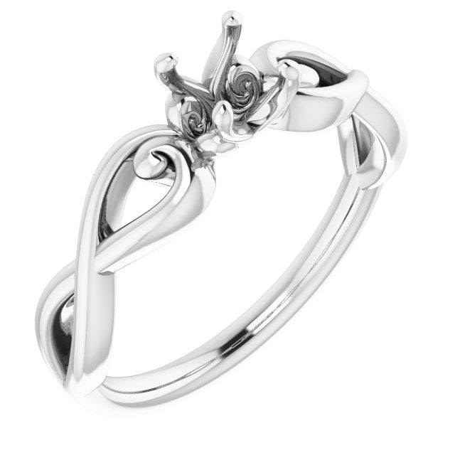Monture de bague ronde en argent sterling de 4,8 mm