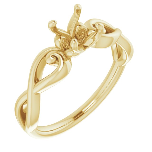 Bague de montage ronde 10K jaune 5,8 mm