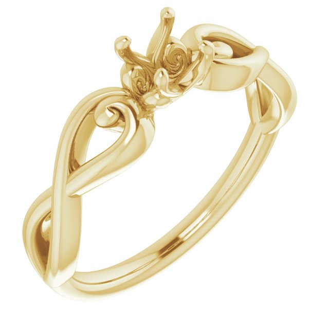 Bague de montage ronde 4,4 mm jaune 10K