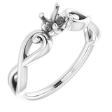 Bague de montage ronde blanche 14K X1 de 4,4 mm