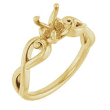 Bague de montage ronde en or jaune 18 carats de 6,5 mm