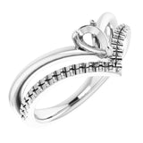 Monture de bague en argent sterling avec espace négatif accentué