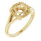 Bague de montage coussin 14K jaune 5 mm