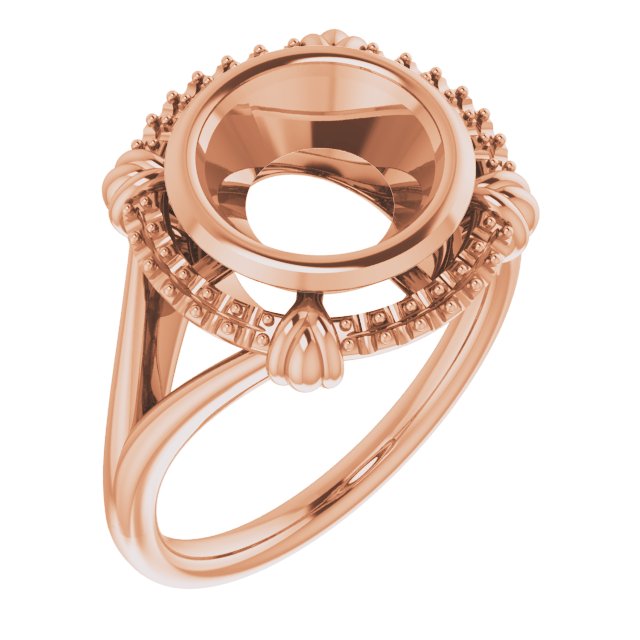 Bague de montage ronde 10K Rose 8,8 mm