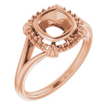 Bague de montage coussin 10K Rose 6 mm