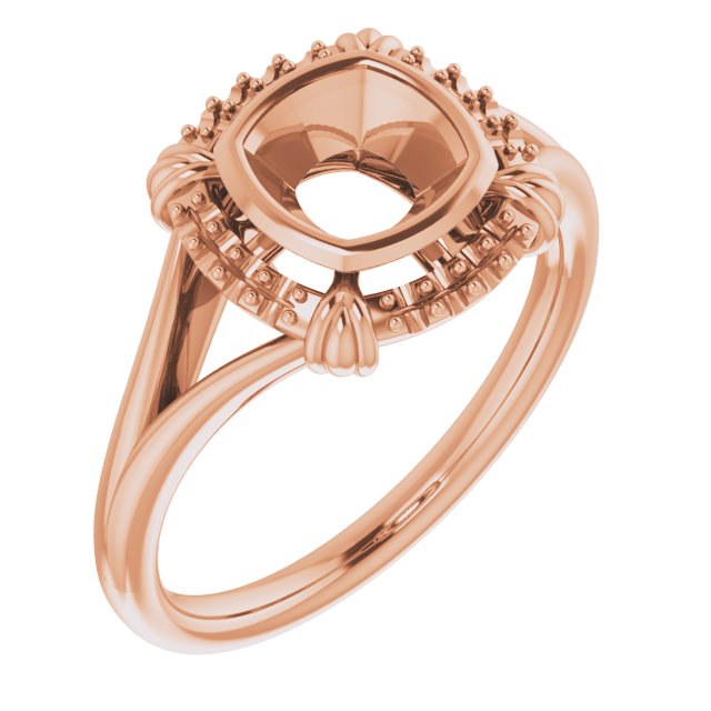Bague de montage coussin 10K Rose 6 mm