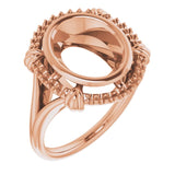 Bague ovale en or 10 carats, 11 x 9 mm