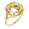 Bague de montage ronde en or jaune 18 carats de 9,4 mm