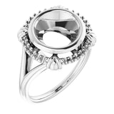 Bague de montage ronde en or blanc 14 carats de 9,4 mm