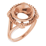 Bague ronde en or rose 14 carats de 9,4 mm