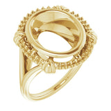 Bague de montage ovale 12x10 mm jaune 10K