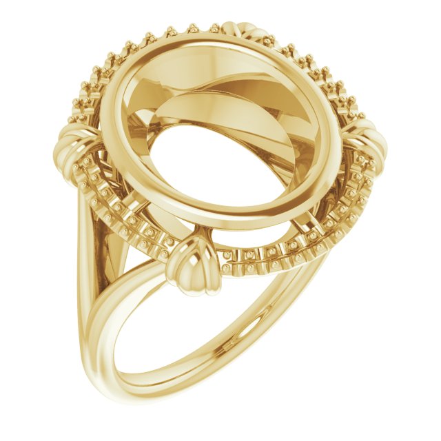 Bague de montage ovale 12x10 mm jaune 10K