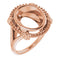 Bague ovale en or rose 14 carats, 12 x 10 mm