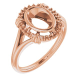 Bague ovale 10K Rose 8x6 mm