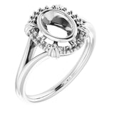 Monture de bague ovale Continuum en argent sterling 7x5 mm