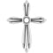 Pendentif croix serti clos rond en argent sterling 2,5 mm
