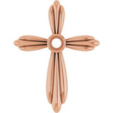 Pendentif croix serti clos rond en or rose 14 carats de 2,5 mm