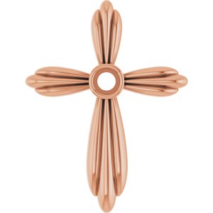 Pendentif croix serti clos rond en or rose 14 carats de 2,5 mm