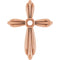 Pendentif croix serti clos rond en or rose 14 carats de 2,5 mm